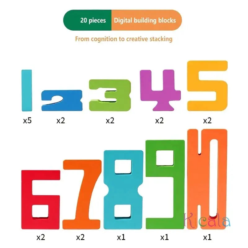 Montessori Math Wooden Number Blocks For Preschool Learning - ToylandEU