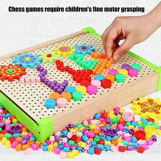 Montessori Pegboard Colorful Mushroom Toy - ToylandEU™