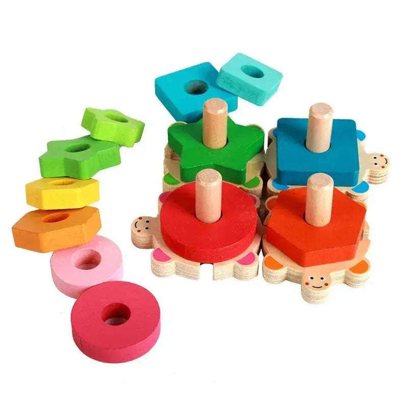 Montessori Shape Matching Game Wooden Educational Toy For Kids - ToylandEU