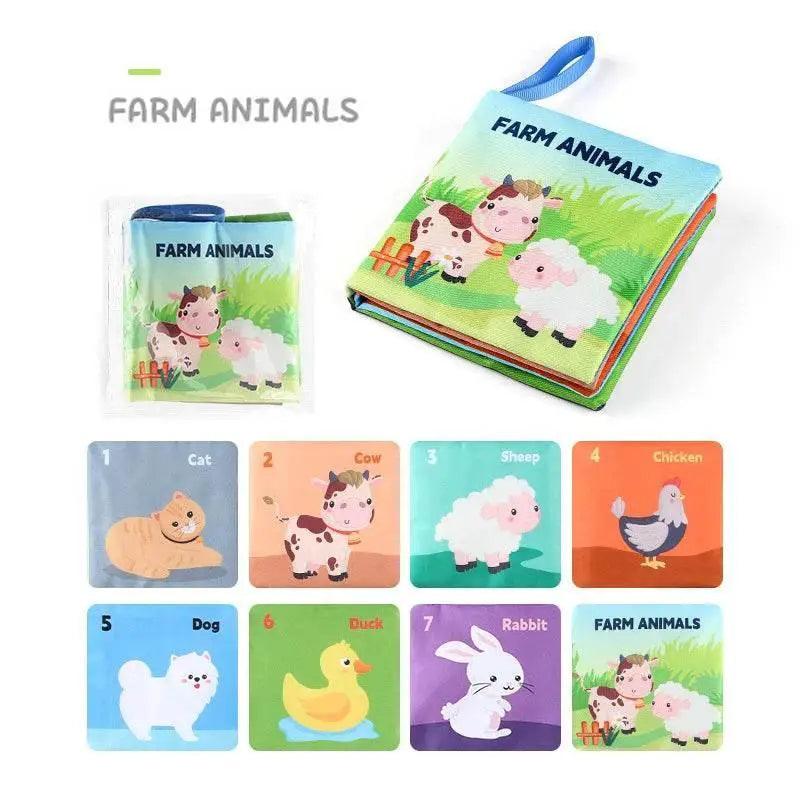 Montessori Soft Baby Cloth Book 3D Touch Feel High Contrast Sensory Toy For Kids - ToylandEU™
