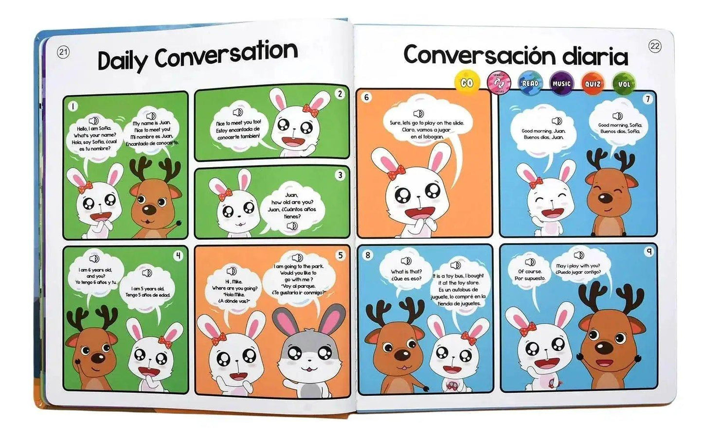 Montessori Spanish English Language Learning Machine Electronic Reading Book For Toddlers Yellow ABS Shell - ToylandEU™