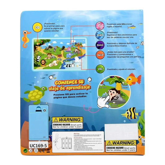 Montessori Spanish English Language Learning Machine Electronic Reading Book For Toddlers Yellow ABS Shell - ToylandEU™