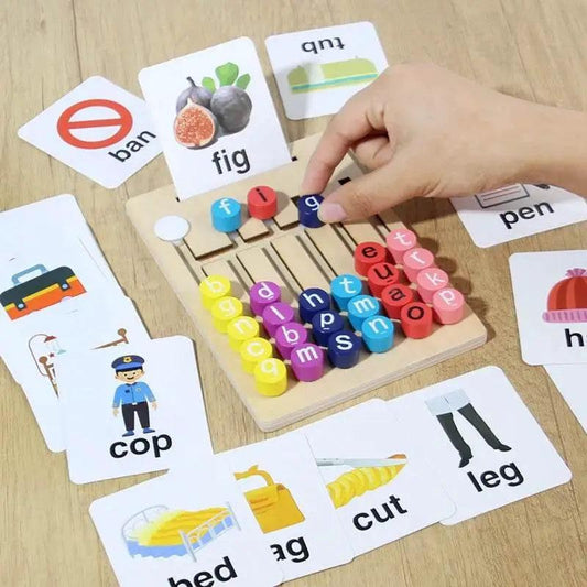 Montessori Vowels Go Position Spelling Word Letter Maze Matching Game Wooden Educational Toy For Ages 3 To 12 - ToylandEU™