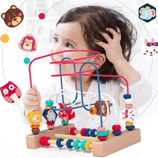 Montessori Wooden Bead Maze Toy Toddlers CE Certified - ToylandEU™