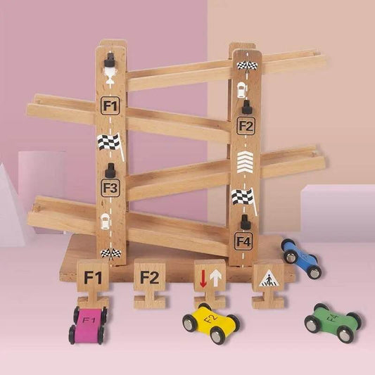 Montessori Wooden Gliding Car Toy for Kids' Motor Skills Fun - ToylandEU