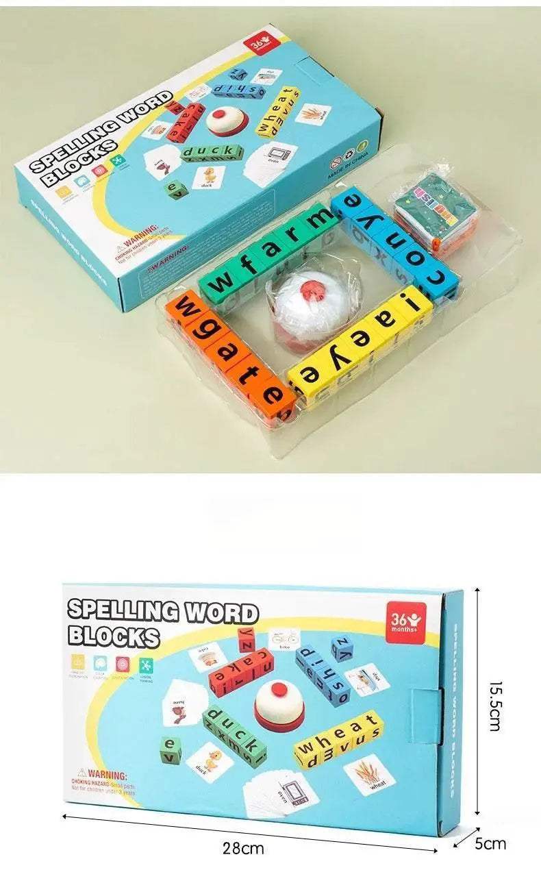 Children's English Card Montessori Wooden Letter Building Blocks Parent-Child Interaction Spelling Battle Desktop Games - ToylandEU