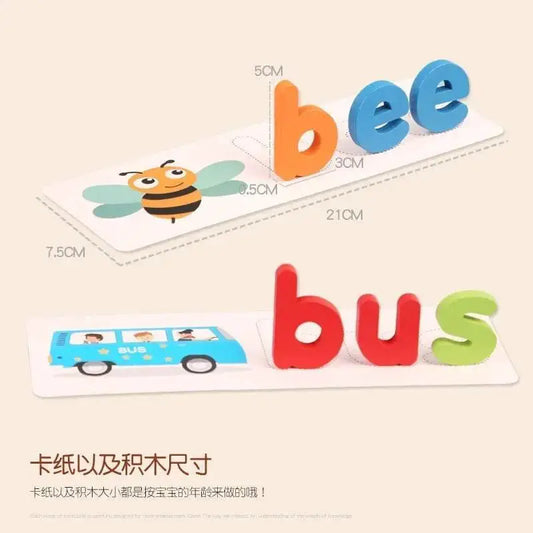 Montessori Word Puzzle Wooden Letters For Preschoolers - ToylandEU