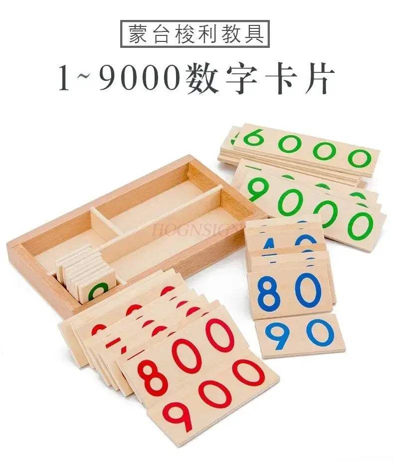 Montessori Wooden Number Cards 1 Through 9000 For Early Learning - ToylandEU