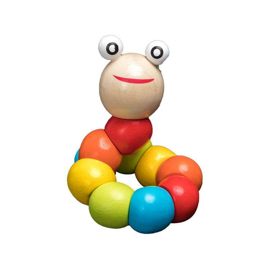 Interactive Montessori Wooden Rainbow Rattles: Fun & Educational Toy for Kids - ToylandEU