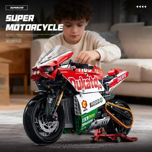 Motorcycle Building Blocks Kit For STEM Learning - ToylandEU™