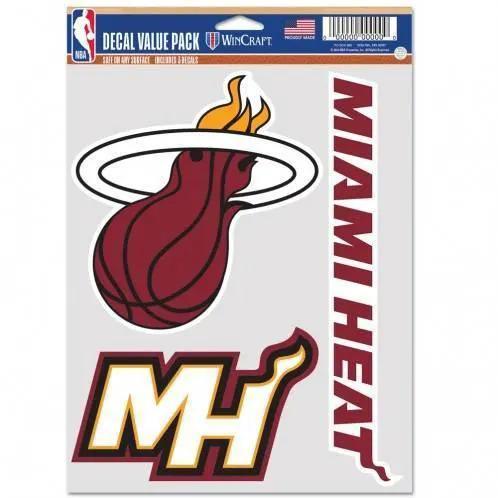 Miami Heat Decal Set Multi Use 3 Pack Removable Reusable - ToylandEU™