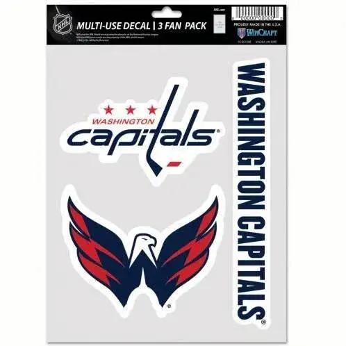 Washington Capitals Decal Set Multi Use 3 Pack Removable - ToylandEU™