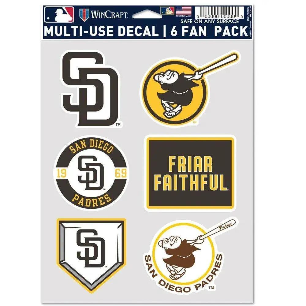 San Diego Padres Multi Use Fan Decal 6 Pack Bundle - ToylandEU™