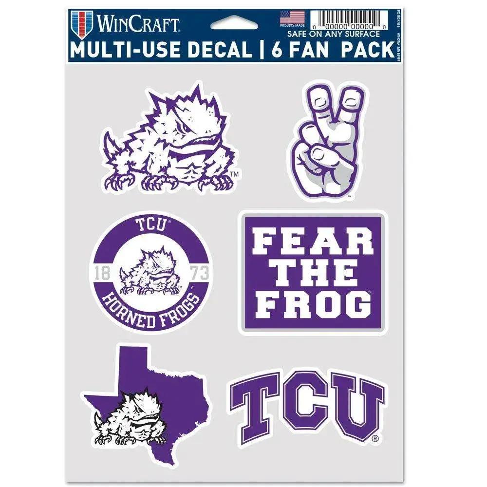 TCU Horned Frogs Multi Use Fan Decal Pack 6 Pack Set - ToylandEU™