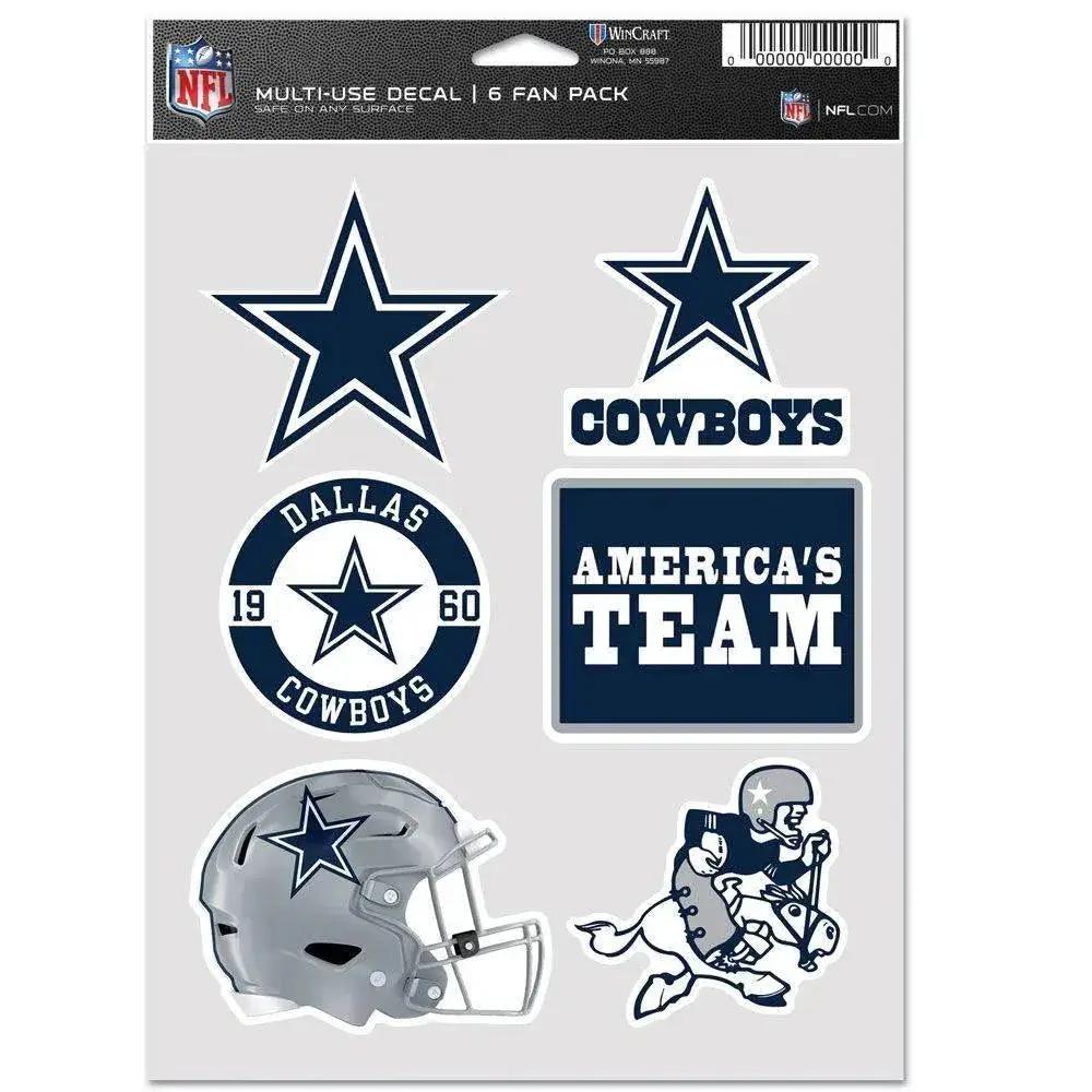 Dallas Cowboys Decal Pack 6 Multi Use Fan Decals For Cars - ToylandEU™