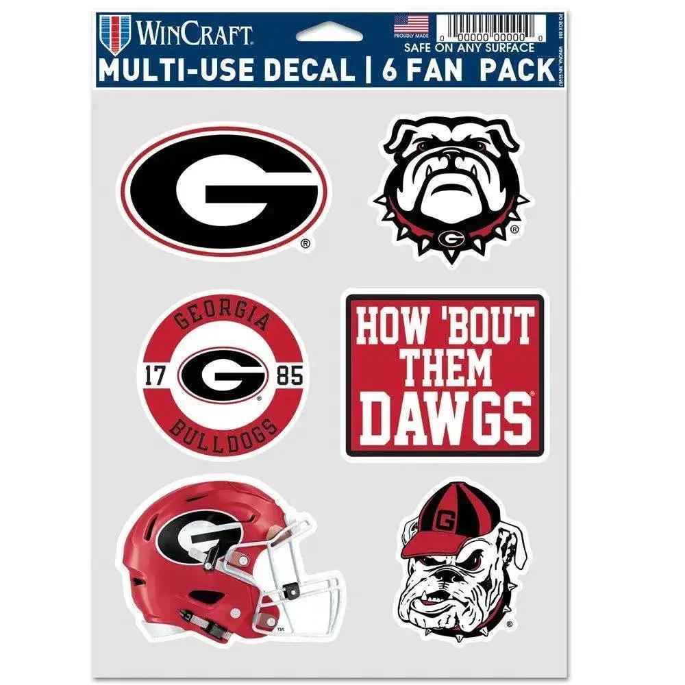 Georgia Bulldogs Multi Use Fan Decals Six Pack Made in USA - ToylandEU™