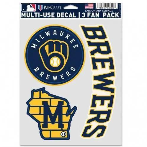 Milwaukee Brewers Multi Use Decals Three Pack For Fans - ToylandEU™