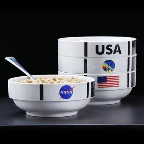 NASA Shuttle Stackable Ceramic Bowls Set Space Saving - ToylandEU
