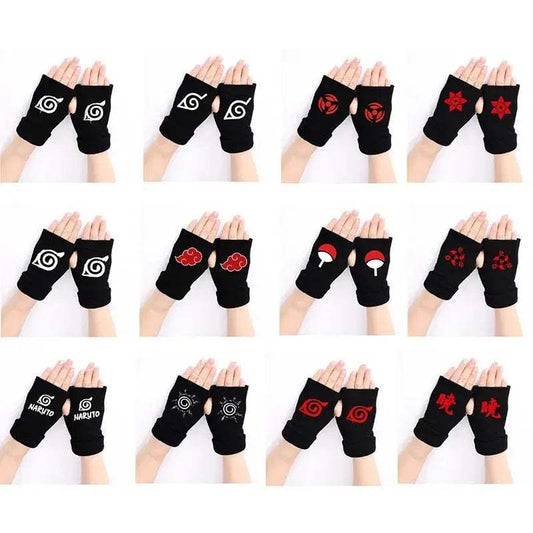 Naruto Akatsuki Fingerless Gloves For Cosplay Warmth - ToylandEU