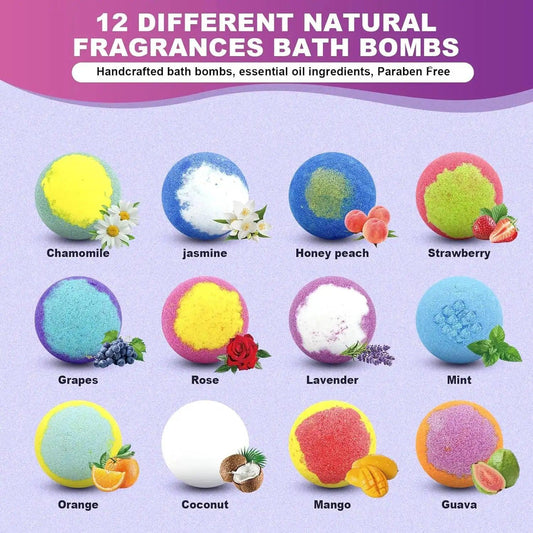 Natural Bath Bombs Gift Set For Women Aromatherapy Spa - ToylandEU™