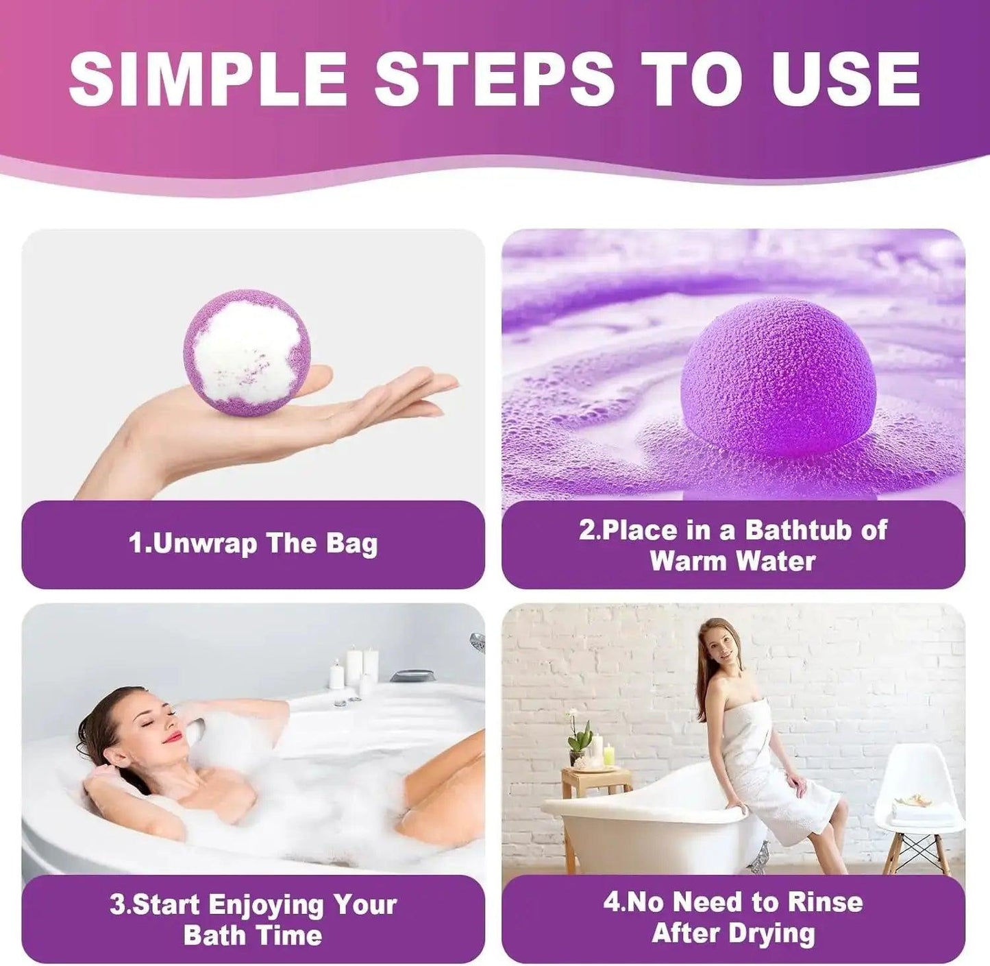 Natural Bath Bombs Gift Set For Women Aromatherapy Spa - ToylandEU™