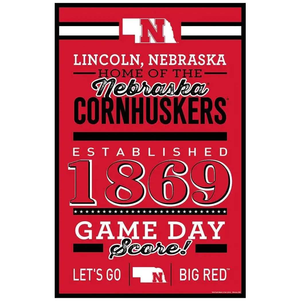 Nebraska Cornhuskers 11x17 Wood Sign with Established Date - ToylandEU