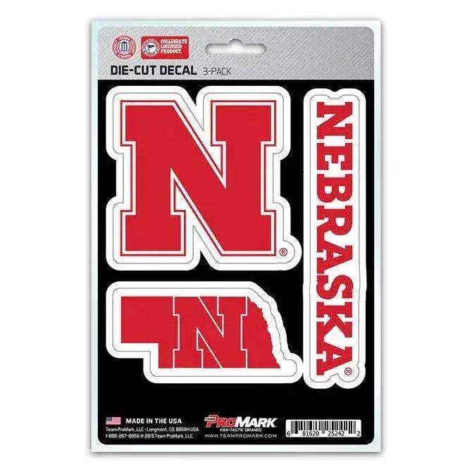Nebraska Cornhuskers Die Cut Decal 3 Pack Clear Vinyl - ToylandEU™