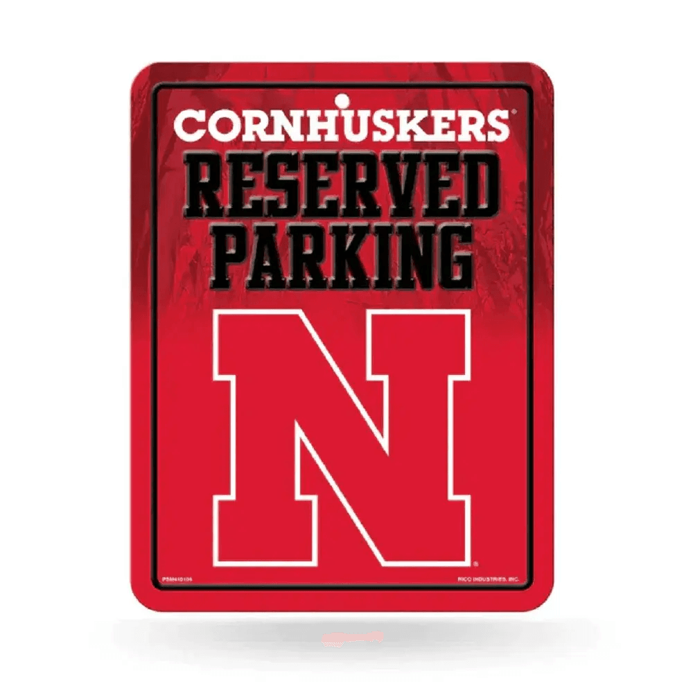 Nebraska Cornhuskers Metal Parking Sign Embossed 4 Color - ToylandEU™