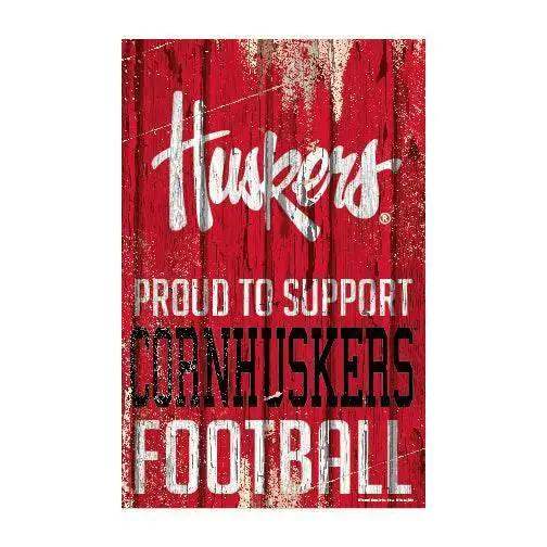 Nebraska Cornhuskers Sign 11x17 Wood Proud to Support Design - ToylandEU™