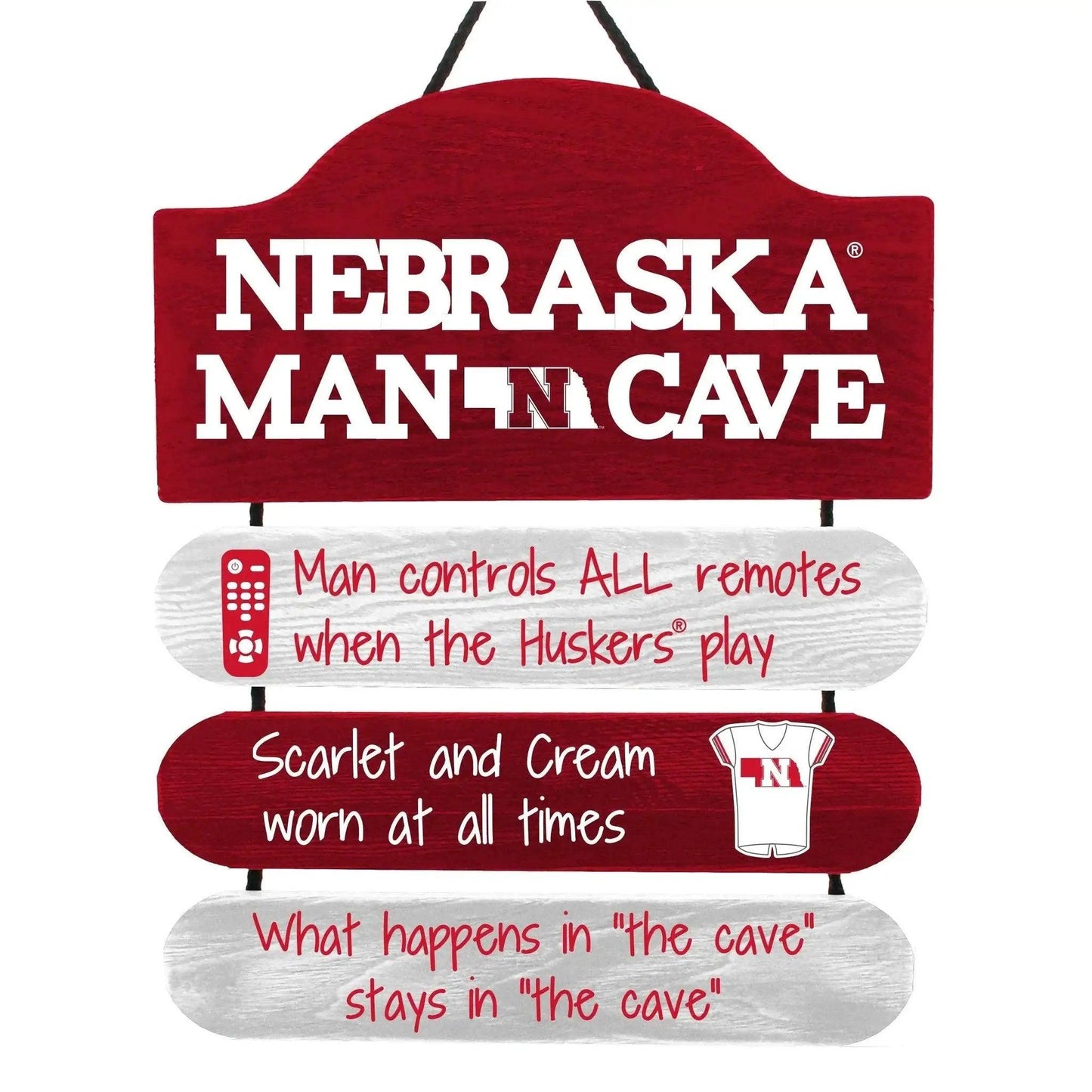 Nebraska Cornhuskers Sign Wood Wall Art for Man Cave - ToylandEU™