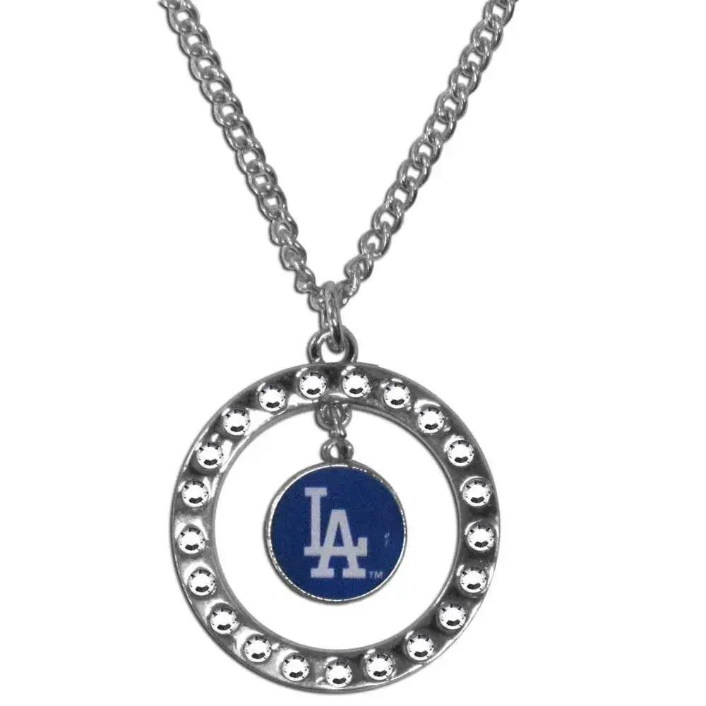 Los Angeles Dodgers Rhinestone Hoop Necklace 18 Inch Chain - ToylandEU™