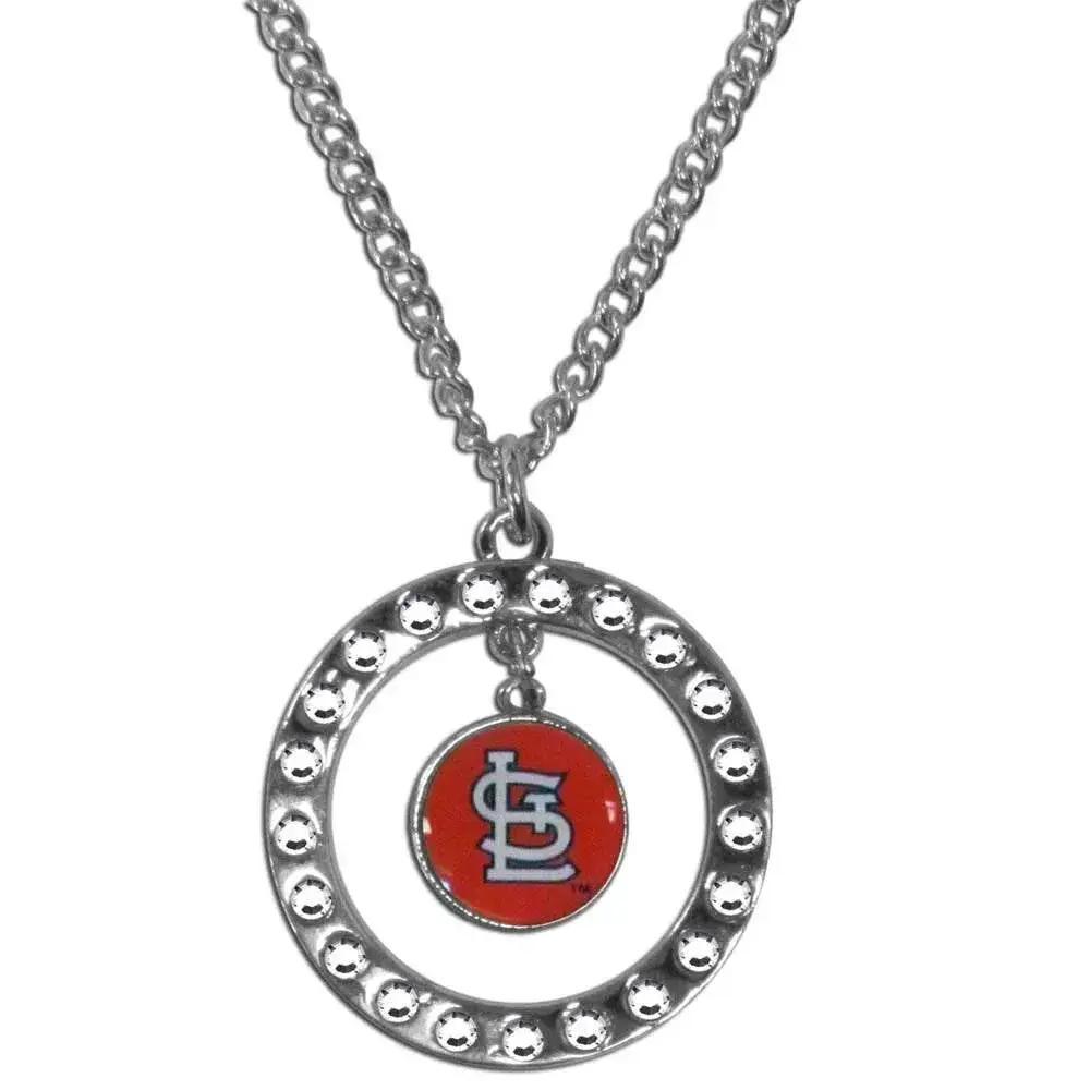 St Louis Cardinals Rhinestone Hoop Necklace Siskiyou Chain - ToylandEU™
