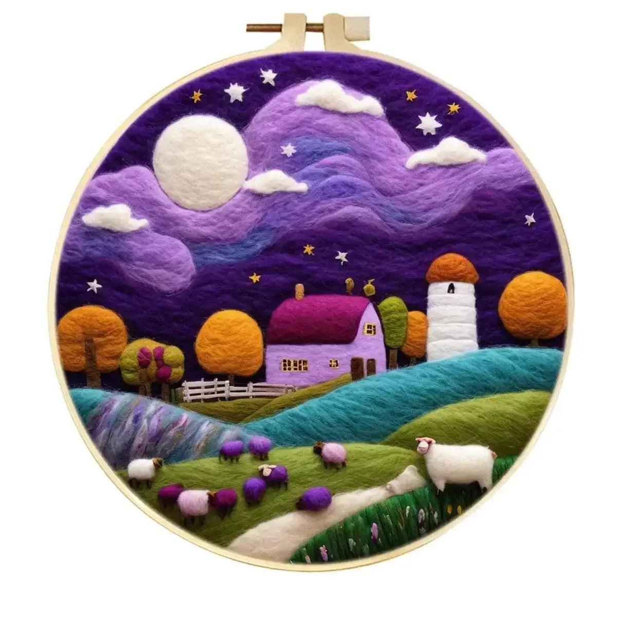 RUOPOTY Landscape Pattern Needle Felting Kit for Beginners DIY Wool Needle Felting Starter Set for Home Decoration - ToylandEU™