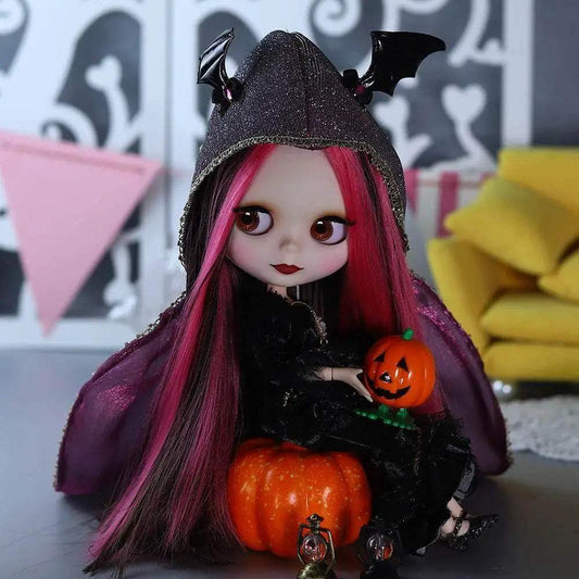 New 1/6 Blyth BJD Doll Nude Joint Body Red Black Hair Girls - ToylandEU