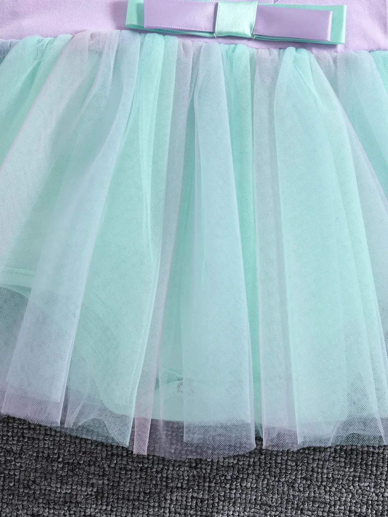New Baby Girls Dress Set Mermaid Gradient Tutu Skirt With Bow For Toddlers 1 To 2 Years Crawling Suit - ToylandEU
