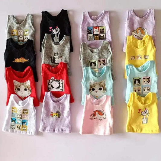 NEW Blyth Clothes T-Shirt Vest Cute Cat Print for Dolls - ToylandEU™