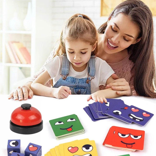 New Children's Facial Expression Changing Puzzle Building Blocks Children's Early Education Montessori Cube Tabletop Game Gifts - ToylandEU