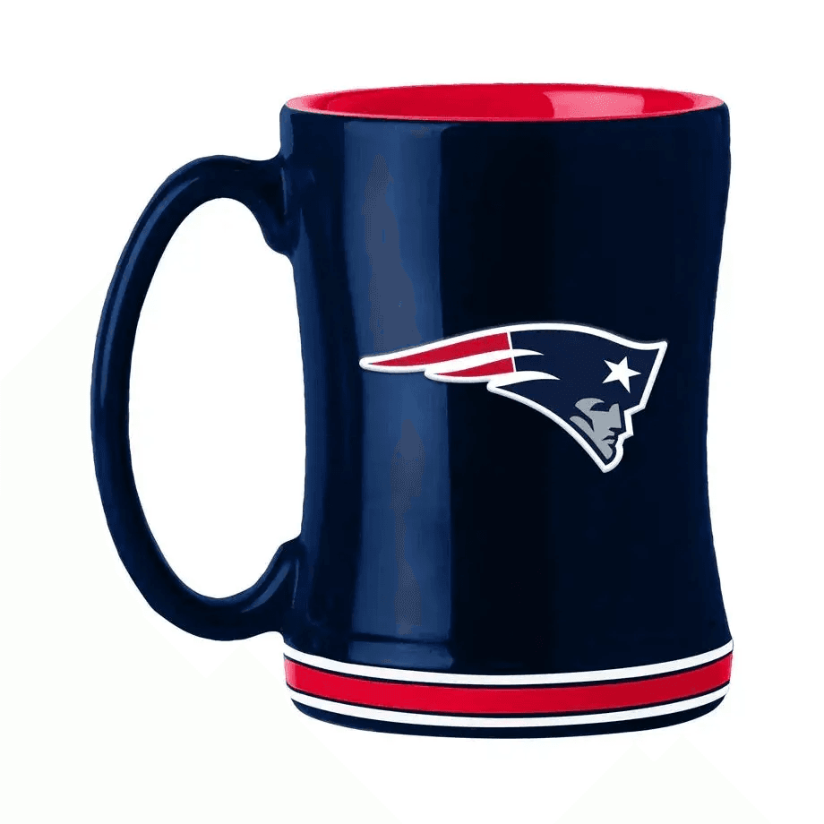 New England Patriots Coffee Mug 14oz Sculpted Relief Logo - ToylandEU™