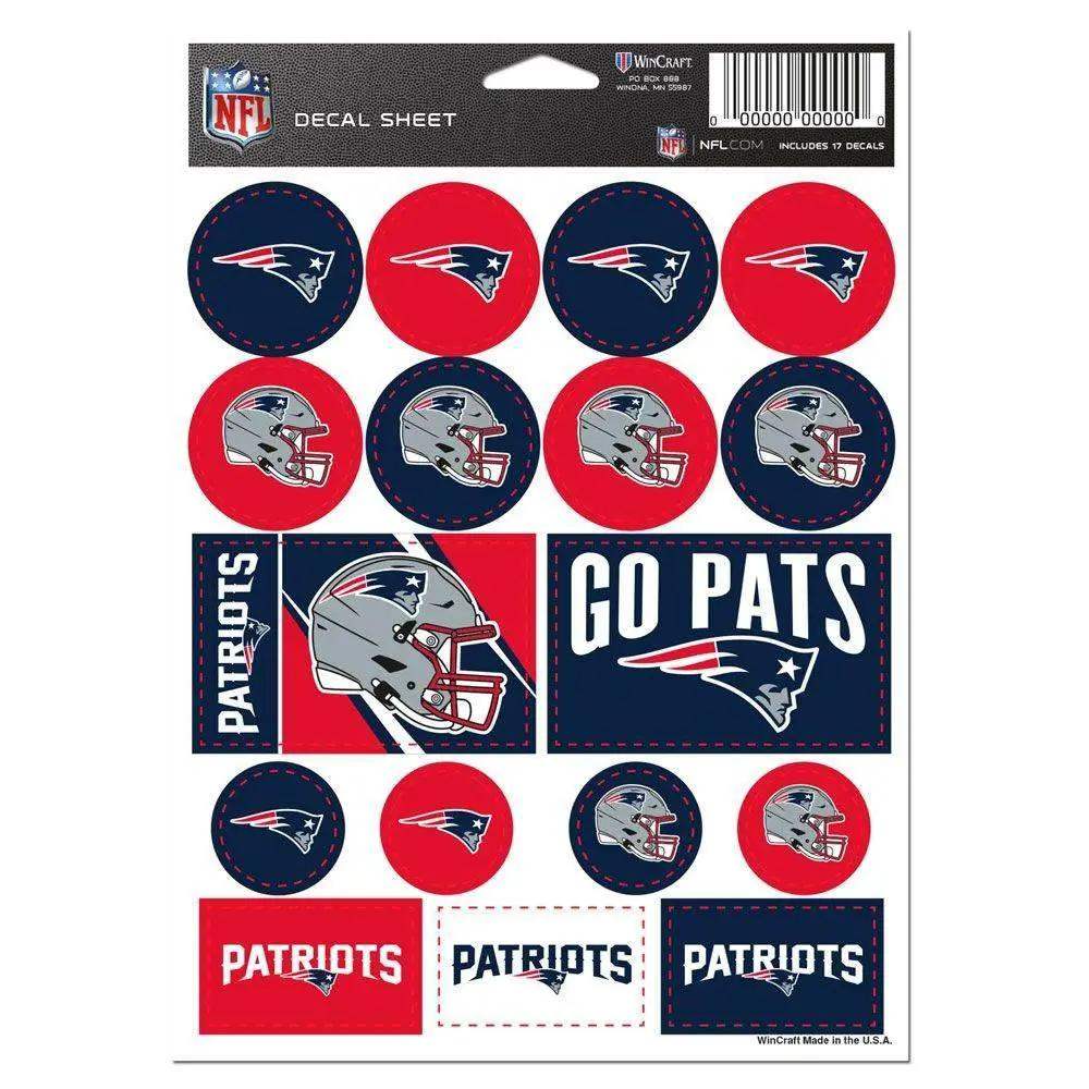 New England Patriots Decal Sheet 5x7 Vinyl Sticker Set - ToylandEU™