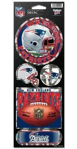 New England Patriots Die Cut Prismatic Decal Sticker Sheet - ToylandEU™