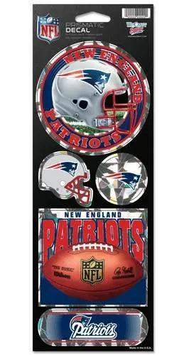 New England Patriots Die Cut Prismatic Decal Sticker Sheet - ToylandEU™