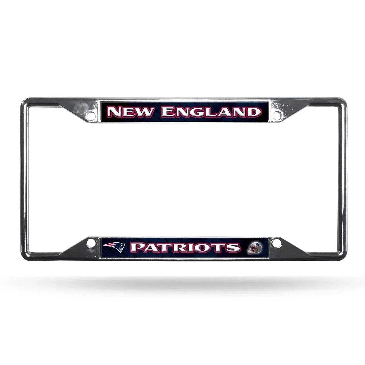 New England Patriots License Plate Frame Chrome EZ View - ToylandEU