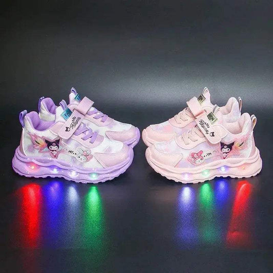 New Kids Running Shoes Light Up Cartoon Leather Breathable Anti Slip For Girls - ToylandEU