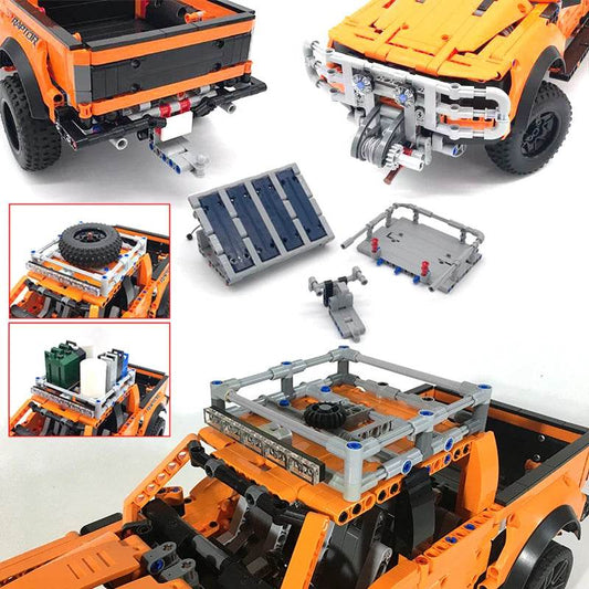 New MOC Tradie Tray Trailer Fit F-150 Raptor 42126 Blocks Building Bricks MOC - ToylandEU
