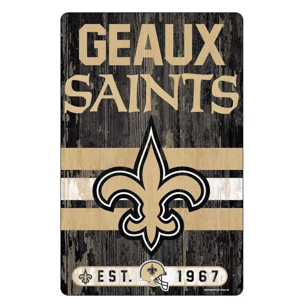 New Orleans Saints 11x17 Wood Sign Slogan Decor Wincraft - ToylandEU™
