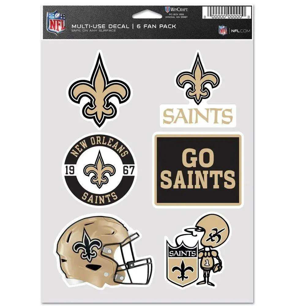 New Orleans Saints Decal Set Multi Use Fan 6 Pack Now - ToylandEU™