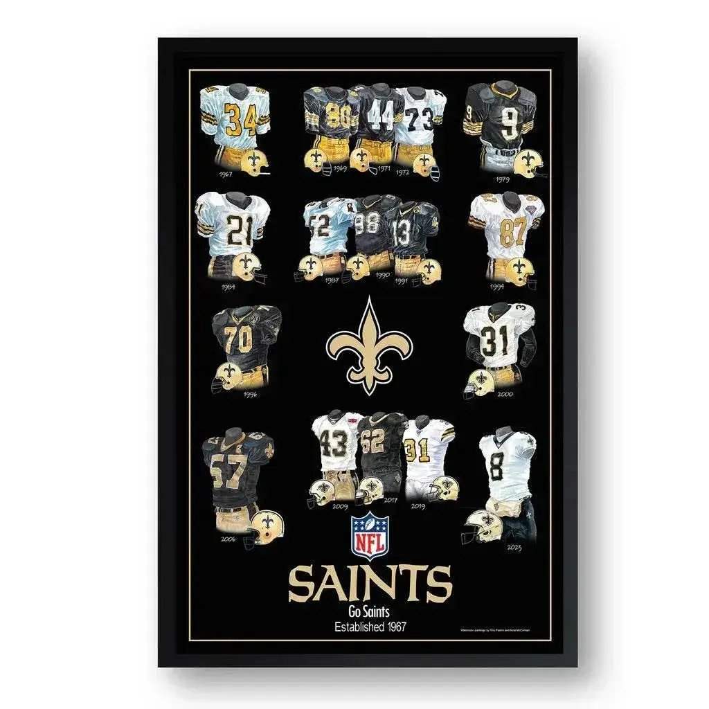 New Orleans Saints Framed Print 10x13 Uniform Heritage - ToylandEU™