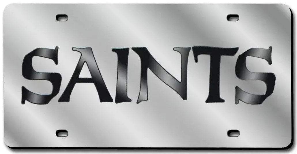 New Orleans Saints License Plate Laser Cut Silver - ToylandEU™