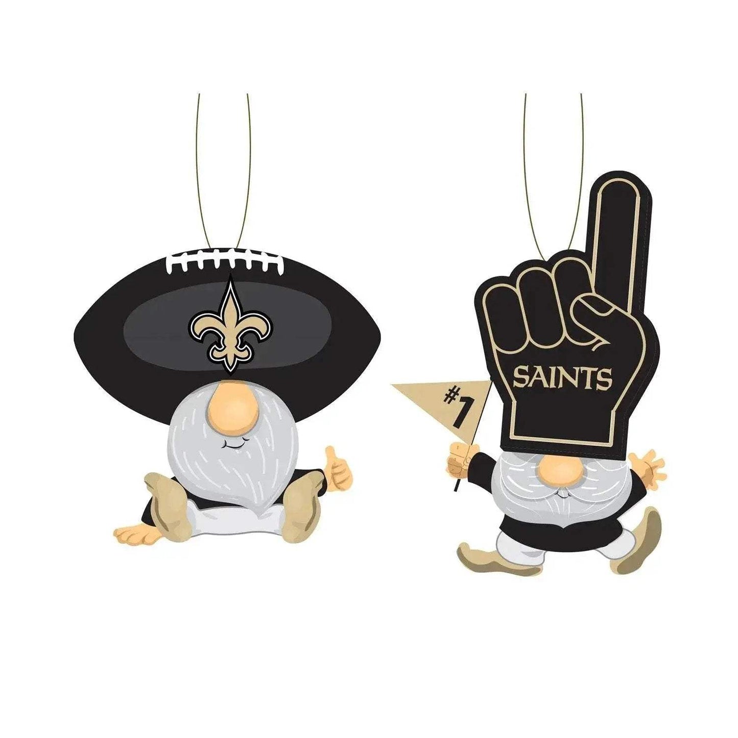 New Orleans Saints Ornament Gnome Fans Set of 2 Figurines - ToylandEU™