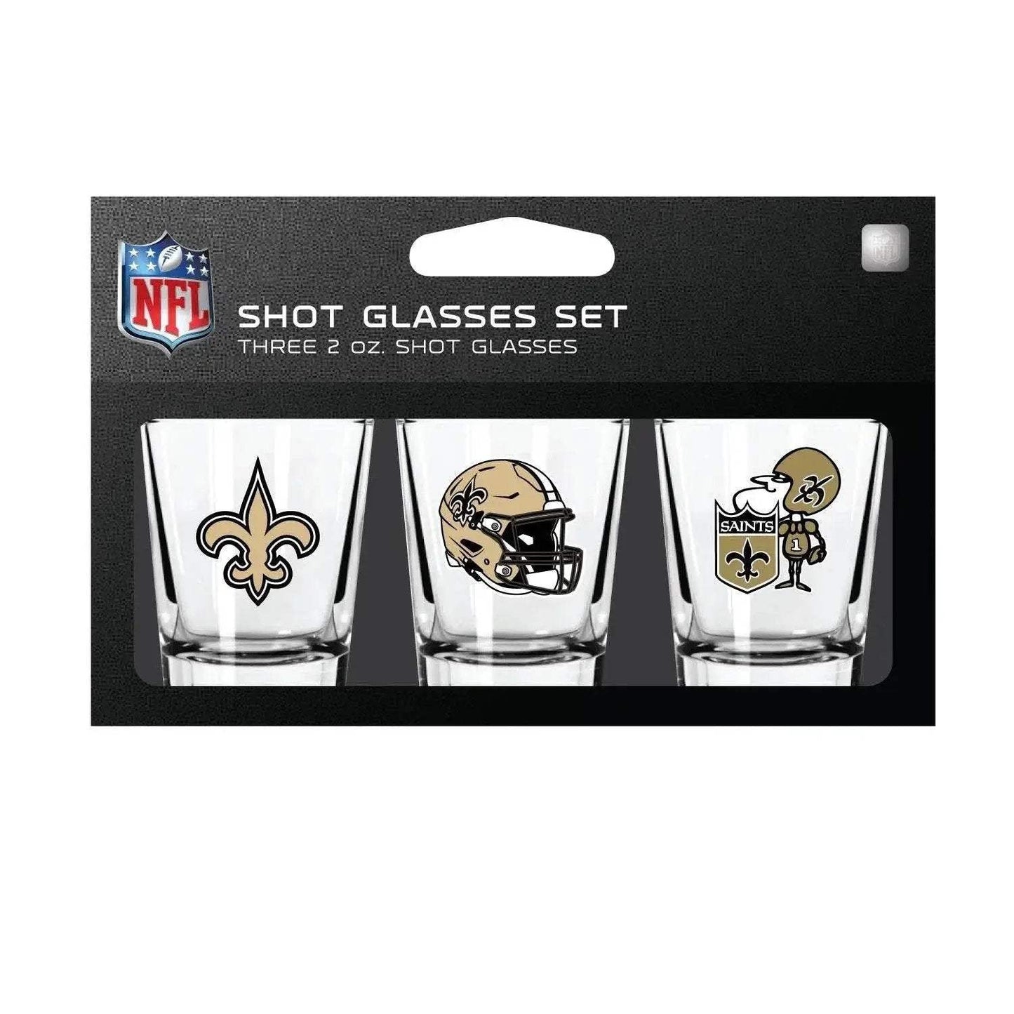 New Orleans Saints Shot Glass Set 3 Pack Dishwasher Safe - ToylandEU™